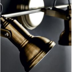 OLD 3 BINARIO PARETE SOFFITTO METALLO BRUNITO FARETTI DIREZIONABILE A LED GU10 7W Illuminando - Cristalensi Shop Online 2