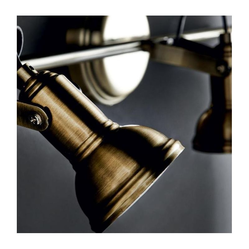 OLD 3 BINARIO PARETE SOFFITTO METALLO BRUNITO FARETTI DIREZIONABILE A LED GU10 7W Illuminando - Cristalensi Shop Online