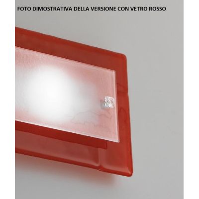DUCALE PLAFONIERA 58X58 IN VETRO ROSSO,AMBRA,BRONZO O GRIGIO MADE IN ITALY Familamp - Cristalensi Shop Online
