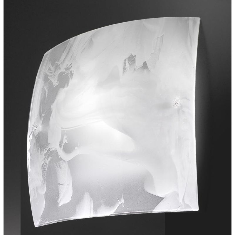 NUVOLA PLAFONIERA MODERNA IN VETRO BIANCO SATINATO SFUMATO IN BIANCO LATTE LAMPADINE 2XE27 Familamp - Cristalensi Shop Online