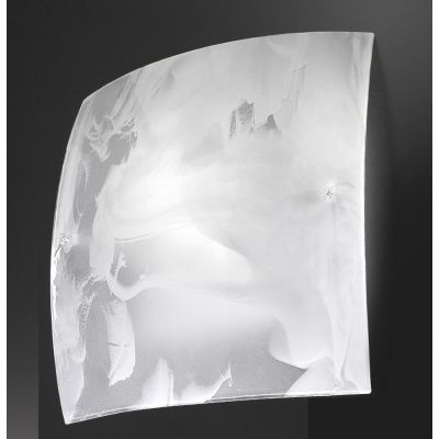 NUVOLA PLAFONIERA MODERNA IN VETRO BIANCO SATINATO SFUMATO IN BIANCO LATTE LAMPADINE 2XE27 Familamp - Cristalensi Shop Online