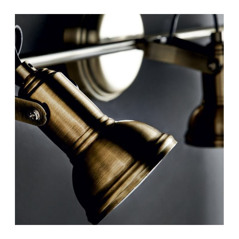 OLD 2 BINARIO PARETE SOFFITTO METALLO BRUNITO FARETTI DIREZIONABILE A LED GU10 7W Illuminando - Cristalensi Shop Online