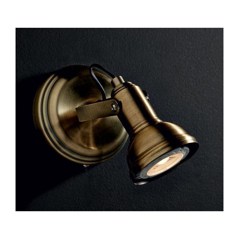 OLD 1 FARETTO SPOT DIREZIONABILE IN METALLO BRUNITO CON LAMPADINA LED INCLUSA Illuminando - Cristalensi Shop Online