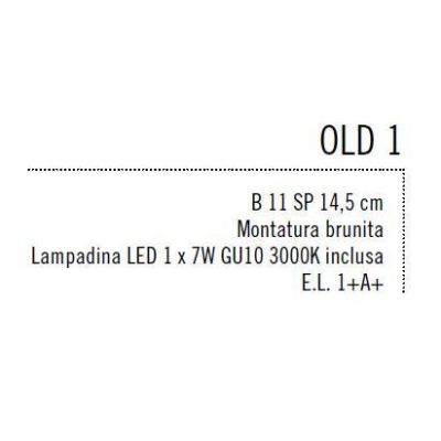 OLD 1 FARETTO SPOT DIREZIONABILE IN METALLO BRUNITO CON LAMPADINA LED INCLUSA Illuminando - Cristalensi Shop Online