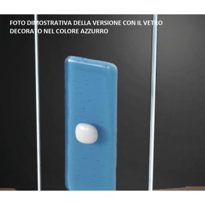 SQUARE APPLIQUE MODERNA IN VETRO CM 96X25 CON DECORO IN 5 COLORI MADE IN ITALY Familamp - Cristalensi Shop Online