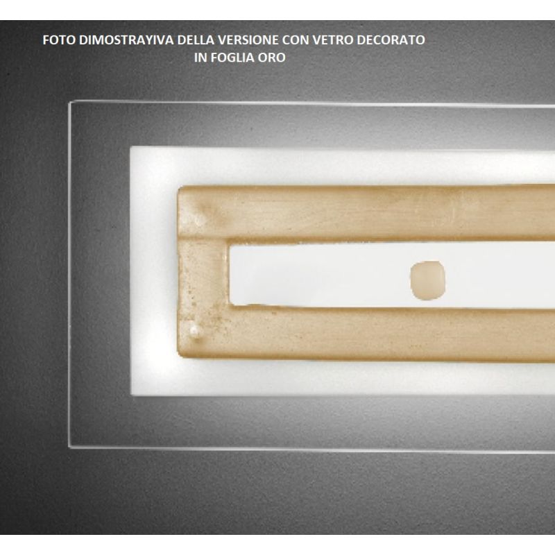 SQUARE APPLIQUE MODERNA IN VETRO CM 96X25 CON DECORO IN 5 COLORI MADE IN ITALY Familamp - Cristalensi Shop Online