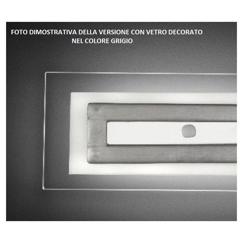 SQUARE APPLIQUE MODERNA IN VETRO CM 96X25 CON DECORO IN 5 COLORI MADE IN ITALY Familamp - Cristalensi Shop Online