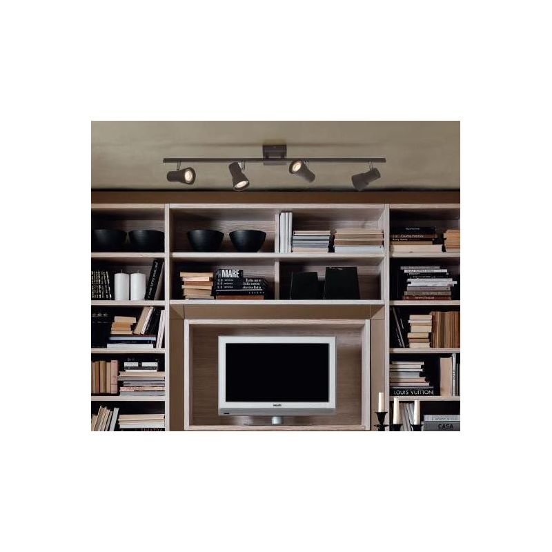 TORCIA 4 PLAFONIERA APPLIQUE BIANCO O MOKA CON LAMPADINE LED INCLUSE DIREZIONABILI Illuminando - Cristalensi Shop Online