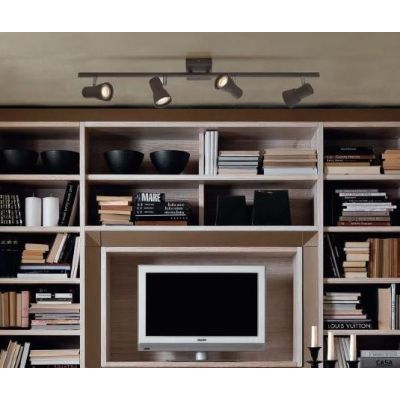 TORCIA 4 PLAFONIERA APPLIQUE BIANCO O MOKA CON LAMPADINE LED INCLUSE DIREZIONABILI Illuminando - Cristalensi Shop Online