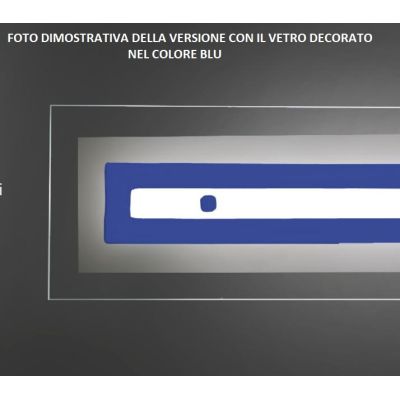 SQUARE APPLIQUE MODERNA IN VETRO CM 45X20 CON DECORO IN 5 COLORI MADE IN ITALY Familamp - Cristalensi Shop Online