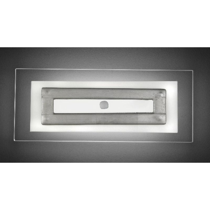 SQUARE APPLIQUE MODERNA IN VETRO CM 45X20 CON DECORO IN 5 COLORI MADE IN ITALY Familamp - Cristalensi Shop Online