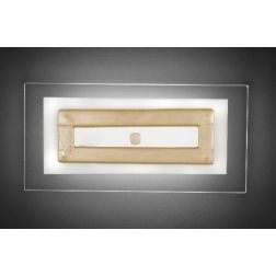 SQUARE APPLIQUE MODERNA IN VETRO CM 45X20 CON DECORO IN 5 COLORI MADE IN ITALY Familamp - Cristalensi Shop Online