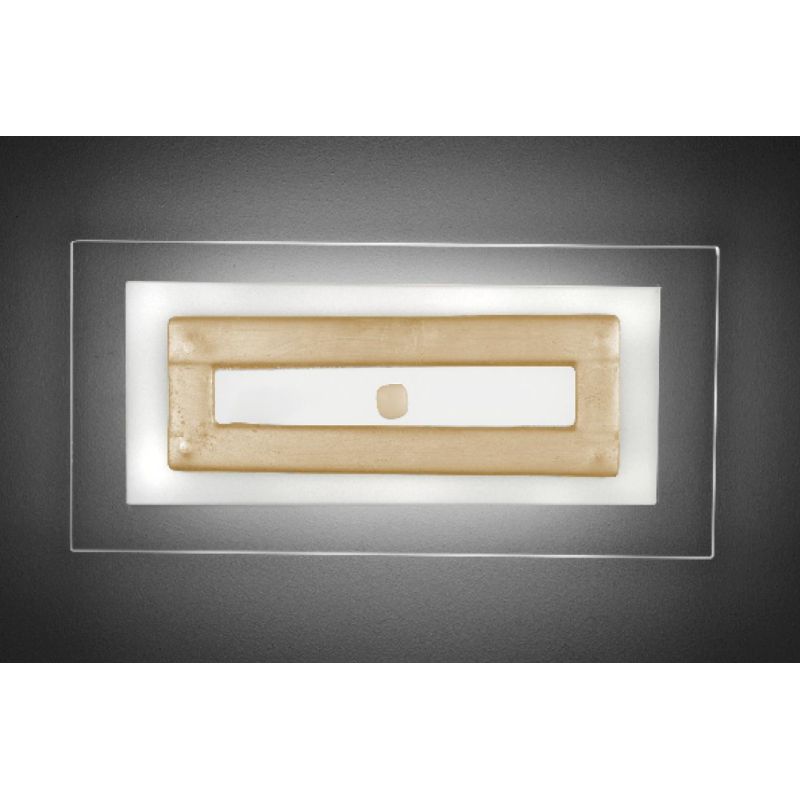 SQUARE APPLIQUE MODERNA IN VETRO CM 45X20 CON DECORO IN 5 COLORI MADE IN ITALY Familamp - Cristalensi Shop Online