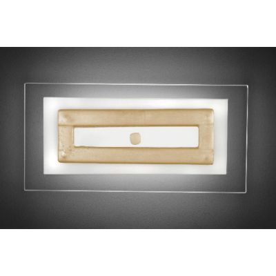 SQUARE APPLIQUE MODERNA IN VETRO CM 45X20 CON DECORO IN 5 COLORI MADE IN ITALY Familamp - Cristalensi Shop Online