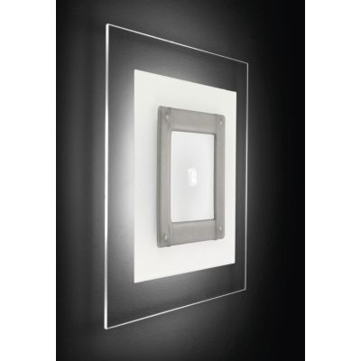 SQUARE PLAFONIERA MODERNA IN VETRO CM 48X48 CON DECORO IN 5 COLORI MADE IN ITALY Familamp - Cristalensi Shop Online