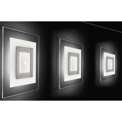 SQUARE PLAFONIERA MODERNA IN VETRO CM 48X48 CON DECORO IN 5 COLORI MADE IN ITALY Familamp - Cristalensi Shop Online