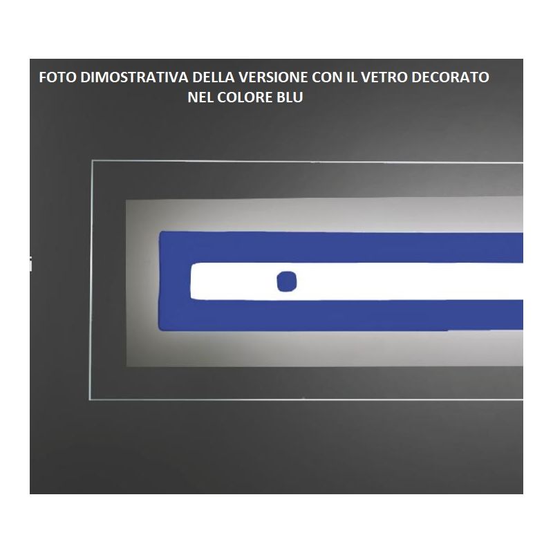 SQUARE PLAFONIERA MODERNA IN VETRO CM 48X48 CON DECORO IN 5 COLORI MADE IN ITALY Familamp - Cristalensi Shop Online