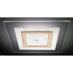 SQUARE PLAFONIERA MODERNA IN VETRO CM 58X58 CON DECORO CENTRALE IN 5 COLORI MADE IN ITALY Familamp - Cristalensi Shop Online