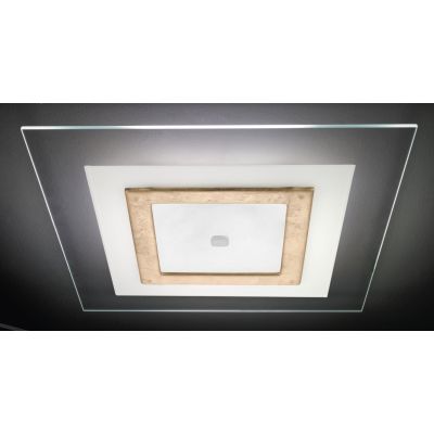 SQUARE PLAFONIERA MODERNA IN VETRO CM 58X58 CON DECORO CENTRALE IN 5 COLORI MADE IN ITALY Familamp - Cristalensi Shop Online