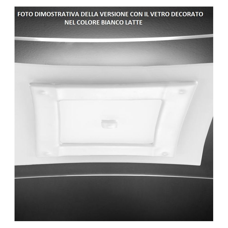 BLOSSOM PLAFONIERA MODERNA 55X55 IN VETRO 4 COLORAZIONI LAVORATA A MANO MADE IN ITALY Familamp - Cristalensi Shop Online