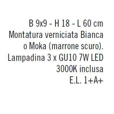 TORCIA 3 APPLIQUE PLAFONIERA MOKA O BIANCA LAMPADINE LED GU10 DIREZIONABILI Illuminando - Cristalensi Shop Online