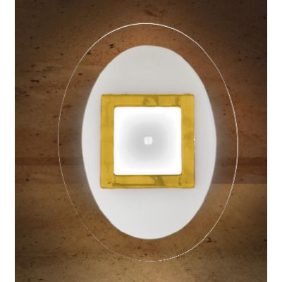 JONES PLAFONIERA OVALE 65X45 IN VETRO 4 COLORAZIONI LAVORATA A MANO MADE IN ITALY Familamp - Cristalensi Shop Online