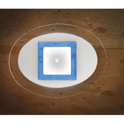 JONES PLAFONIERA OVALE 65X45 IN VETRO 4 COLORAZIONI LAVORATA A MANO MADE IN ITALY Familamp - Cristalensi Shop Online