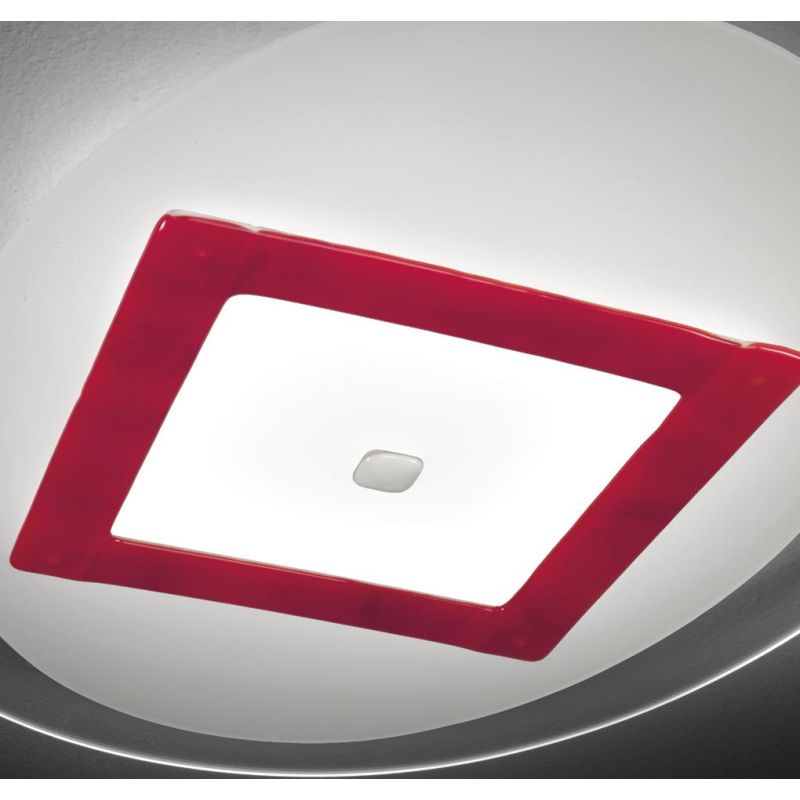 JONES PLAFONIERA OVALE 80X40 IN VETRO 4 COLORAZIONI LAVORATA A MANO MADE IN ITALY Familamp - Cristalensi Shop Online