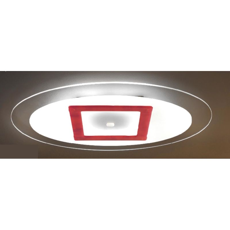 JONES PLAFONIERA OVALE 80X40 IN VETRO 4 COLORAZIONI LAVORATA A MANO MADE IN ITALY Familamp - Cristalensi Shop Online