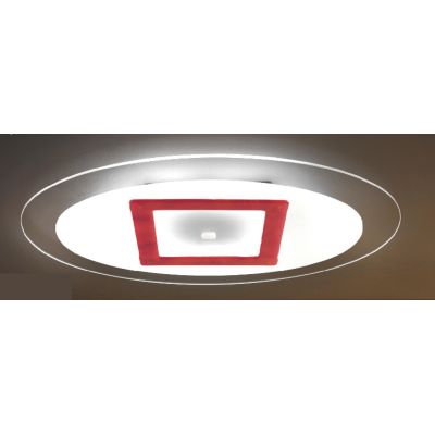 JONES PLAFONIERA OVALE 80X40 IN VETRO 4 COLORAZIONI LAVORATA A MANO MADE IN ITALY Familamp - Cristalensi Shop Online