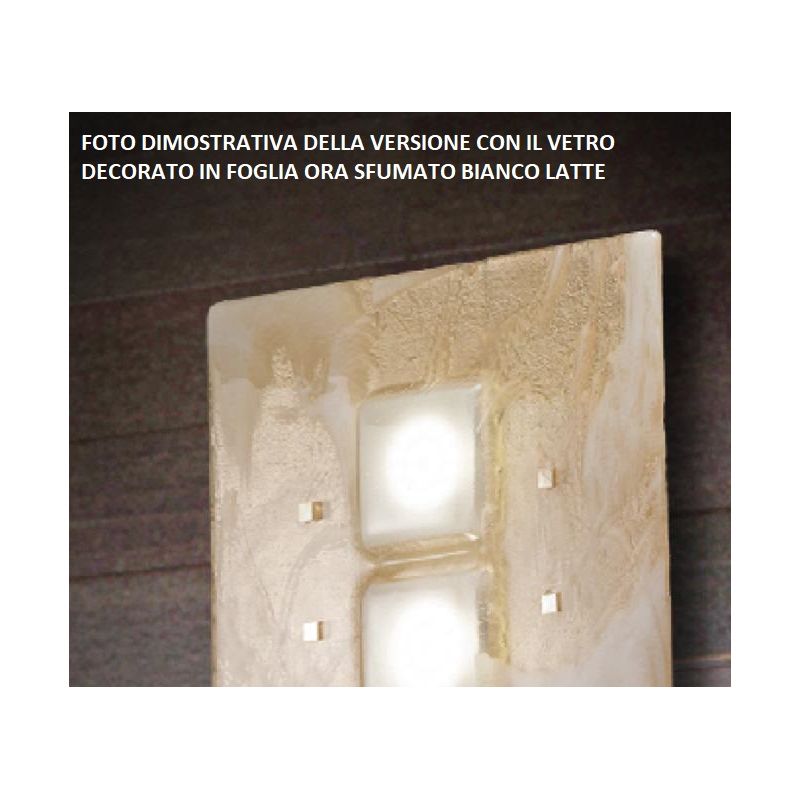 ASTRO APPLIQUE SOTTILE IN VETRO CON DECORO FOGLIA ORO,RAME O ARGENTO MADE IN ITALY Familamp - Cristalensi Shop Online