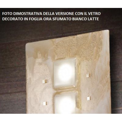 ASTRO APPLIQUE SOTTILE IN VETRO CON DECORO FOGLIA ORO,RAME O ARGENTO MADE IN ITALY Familamp - Cristalensi Shop Online