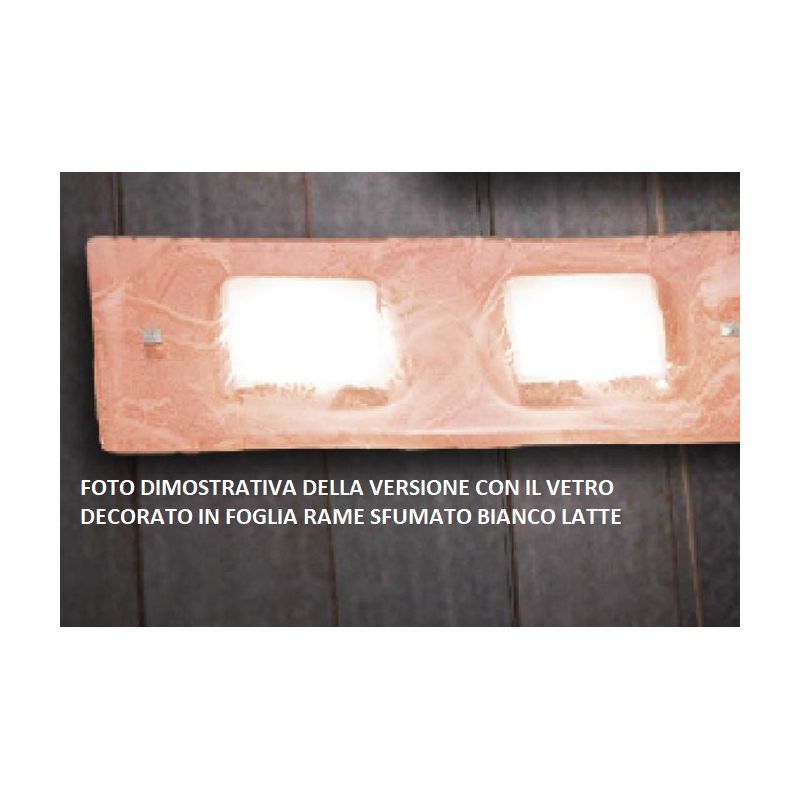 ASTRO PLAFONIERA 38X38 IN VETRO DECORO FOGLIA ORO,RAME O ARGENTO MADE IN ITALY Familamp - Cristalensi Shop Online