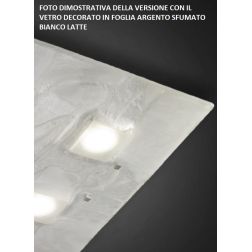ASTRO PLAFONIERA 38X38 IN VETRO DECORO FOGLIA ORO,RAME O ARGENTO MADE IN ITALY Familamp - Cristalensi Shop Online 2