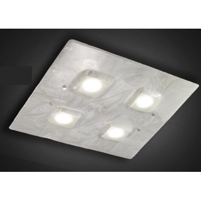 ASTRO PLAFONIERA 58X58 IN VETRO DECORO FOGLIA ORO,RAME O ARGENTO MADE IN ITALY Familamp - Cristalensi Shop Online