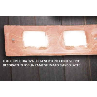 ASTRO PLAFONIERA 58X58 IN VETRO DECORO FOGLIA ORO,RAME O ARGENTO MADE IN ITALY Familamp - Cristalensi Shop Online