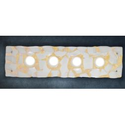 LODGE APPLIQUE GRANDE 96X25 IN VETRO LAVORATO IN ITALIA DECORO FOGLIA ORO O ARGENTO Familamp - Cristalensi Shop Online