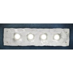 LODGE APPLIQUE GRANDE 96X25 IN VETRO LAVORATO IN ITALIA DECORO FOGLIA ORO O ARGENTO Familamp - Cristalensi Shop Online 2