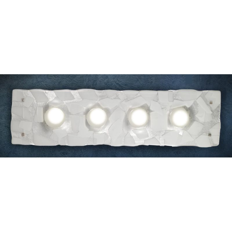 LODGE APPLIQUE GRANDE 96X25 IN VETRO LAVORATO IN ITALIA DECORO FOGLIA ORO O ARGENTO Familamp - Cristalensi Shop Online