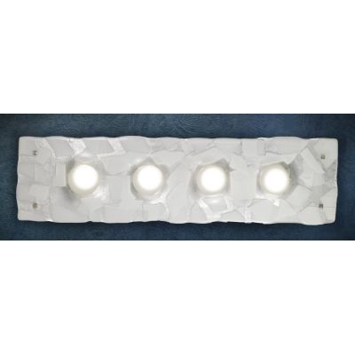 LODGE APPLIQUE GRANDE 96X25 IN VETRO LAVORATO IN ITALIA DECORO FOGLIA ORO O ARGENTO Familamp - Cristalensi Shop Online