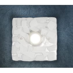 LODGE PICCOLA APPLIQUE 30x30 IN VETRO LAVORATO IN ITALIA DECORO FOGLIA ORO O ARGENTO Familamp - Cristalensi Shop Online