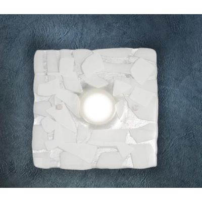 LODGE PICCOLA APPLIQUE 30x30 IN VETRO LAVORATO IN ITALIA DECORO FOGLIA ORO O ARGENTO Familamp - Cristalensi Shop Online