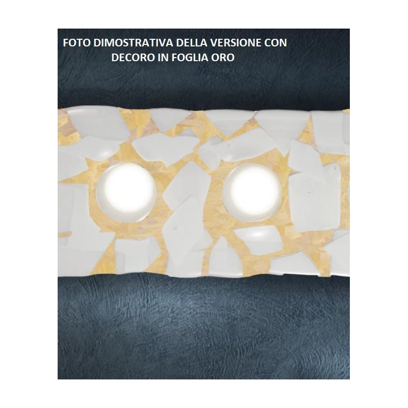 LODGE PICCOLA APPLIQUE 30x30 IN VETRO LAVORATO IN ITALIA DECORO FOGLIA ORO O ARGENTO Familamp - Cristalensi Shop Online