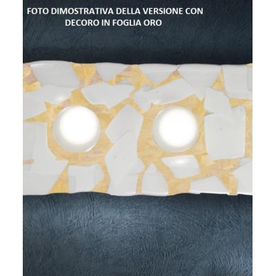 LODGE PICCOLA APPLIQUE 30x30 IN VETRO LAVORATO IN ITALIA DECORO FOGLIA ORO O ARGENTO Familamp - Cristalensi Shop Online