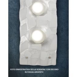 LODGE PLAFONIERA 4 LUCI CM 58X58 IN VETRO LAVORATO IN ITALIA DECORO FOGLIA ORO O ARGENTO Familamp - Cristalensi Shop Online 2