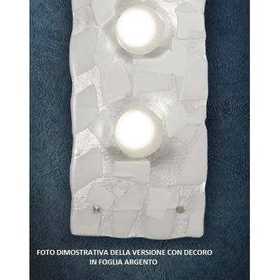 LODGE PLAFONIERA 4 LUCI CM 58X58 IN VETRO LAVORATO IN ITALIA DECORO FOGLIA ORO O ARGENTO Familamp - Cristalensi Shop Online