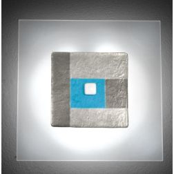 JUPITER PLAFONIERA CM 38X38 MODERNA IN VETRO DECORATO PRODOTTO MADE IN ITALY Familamp - Cristalensi Shop Online