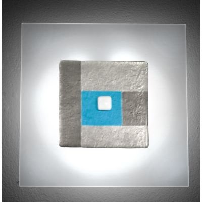JUPITER PLAFONIERA CM 38X38 MODERNA IN VETRO DECORATO PRODOTTO MADE IN ITALY Familamp - Cristalensi Shop Online