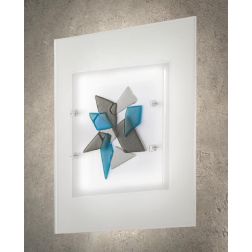 FLAKES PLAFONIERA 38x38 IN VETRO LAVORATO A MANO 3 COLORAZIONI MADE IN ITALY Familamp - Cristalensi Shop Online