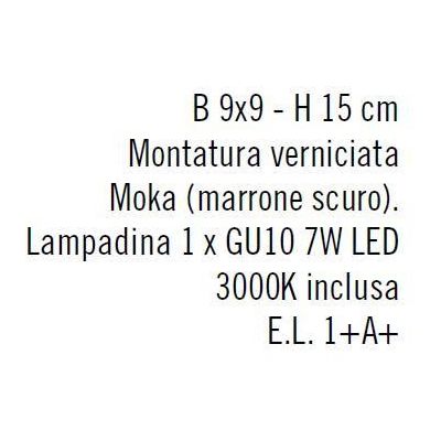 TORCIA 1 SPOT FARETTO DIREZIONABILE BIANCO O MOKA CON LAMPADINE LED DI ILLUMINANDO Illuminando - Cristalensi Shop Online